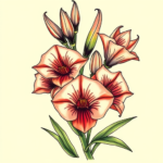 Neo-Traditional Gladiolus Tattoo