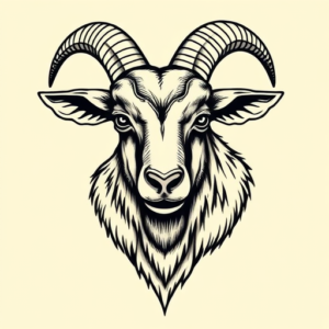 Neo-Traditional Goat Tattoo