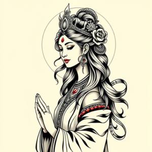 Neo-Traditional Goddess Tattoo