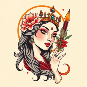 Neo-Traditional Goddess Tattoo