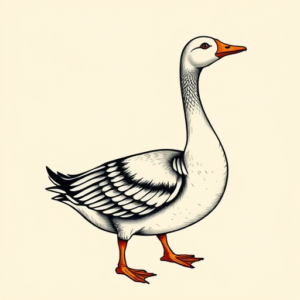 Neo-Traditional Goose Tattoo