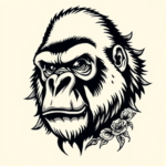 Neo-Traditional Gorilla Tattoo