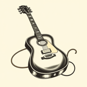 Neo-Traditional Guitar Tattoo