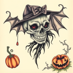 Neo-Traditional Halloween Tattoo