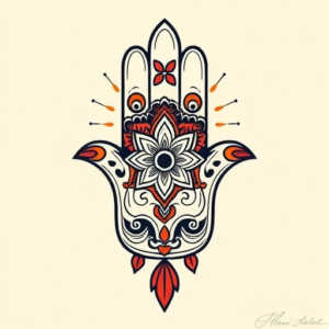 Neo-Traditional Hamsa Tattoo