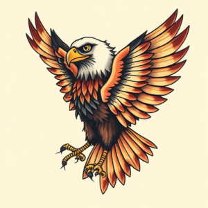 Neo-Traditional Hawk Tattoo