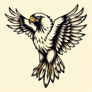Neo-Traditional Hawk Tattoo