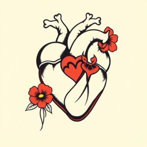 Neo-Traditional Heart Tattoo
