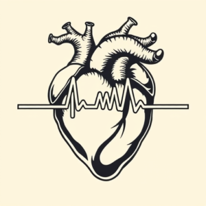 Neo-Traditional Heartbeat Tattoo