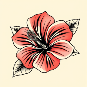 Neo-Traditional Hibiscus Tattoo