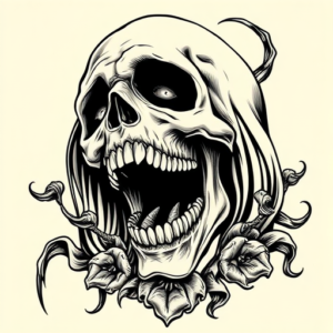 Neo-Traditional Horror Tattoo