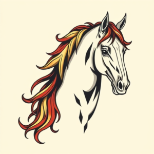 Neo-Traditional Horse Tattoo