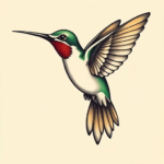 Neo-Traditional Hummingbird Tattoo