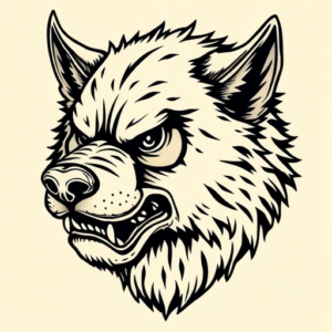 Neo-Traditional Husky Tattoo