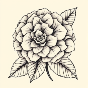 Neo-Traditional Hydrangea Tattoo