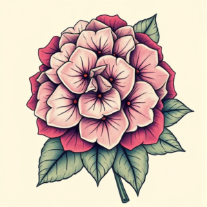 Neo-Traditional Hydrangea Tattoo