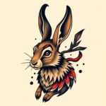 Neo-Traditional Jackalope Tattoo