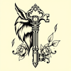 Neo-Traditional Key Tattoo