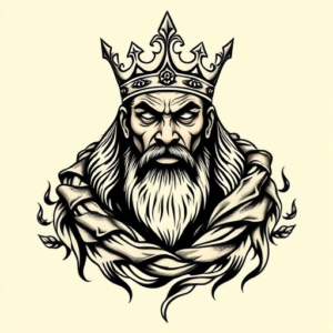 Neo-Traditional King Tattoo