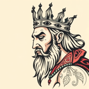 Neo-Traditional King Tattoo