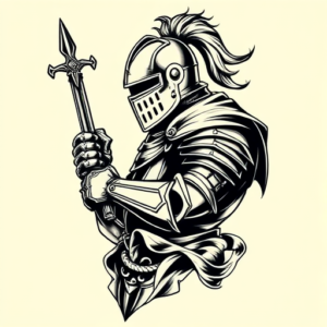 Neo-Traditional Knight Tattoo