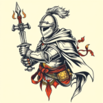 Neo-Traditional Knight Tattoo