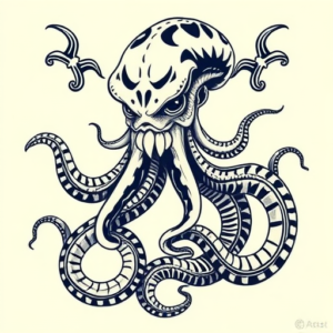 Neo-Traditional Kraken Tattoo