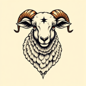 Neo-Traditional Lamb Tattoo