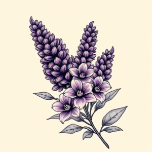 Neo-Traditional Lavender Tattoo