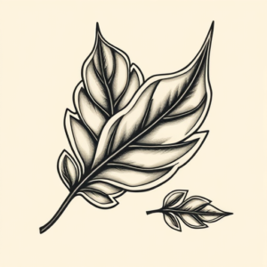 Neo-Traditional Leaf Tattoo