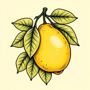 Neo-Traditional Lemon Tattoo