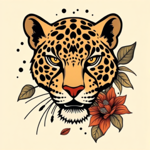 Neo-Traditional Leopard Tattoo