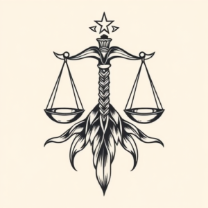 Neo-Traditional Libra Tattoo