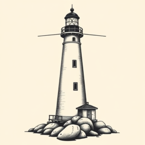 Neo-Traditional Lighthouse Tattoo