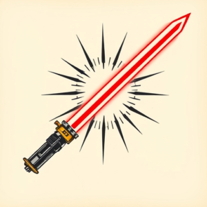 Neo-Traditional Lightsaber Tattoo