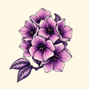 Neo-Traditional Lilac Tattoo