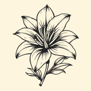 Neo-Traditional Lily Tattoo