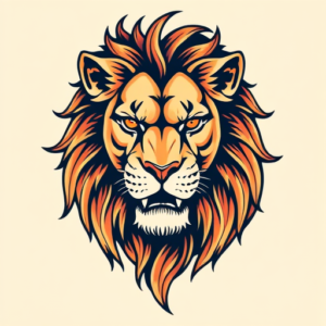 Neo-Traditional Lion Tattoo