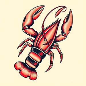 Neo-Traditional Lobster Tattoo