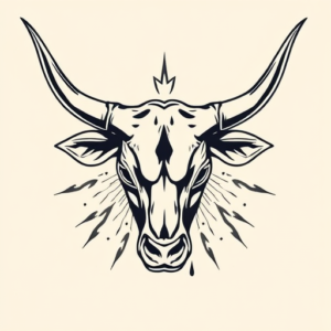 Neo-Traditional Longhorn Tattoo