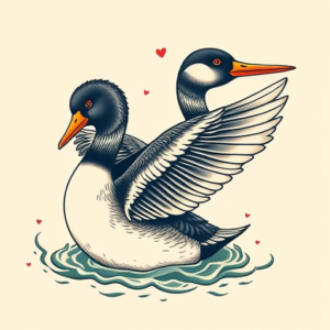 Neo-Traditional Loon Tattoo