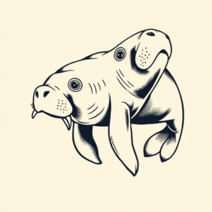 Neo-Traditional Manatee Tattoo