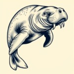 Neo-Traditional Manatee Tattoo