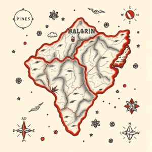 Neo-Traditional Map Tattoo