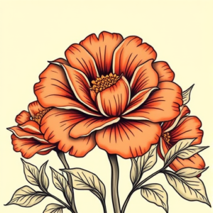 Neo-Traditional Marigold Tattoo