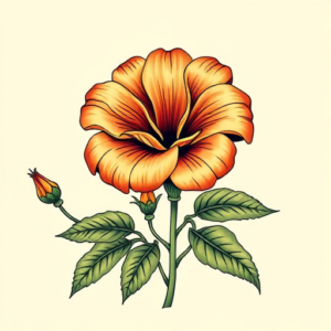 Neo-Traditional Marigold Tattoo