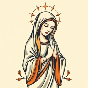 Neo-Traditional Mary Tattoo