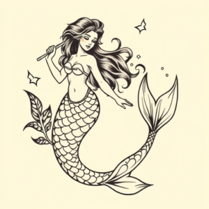 Neo-Traditional Mermaid Tattoo