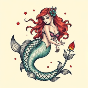 Neo-Traditional Mermaid Tattoo