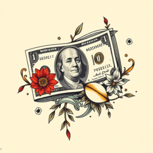 Neo-Traditional Money Tattoo